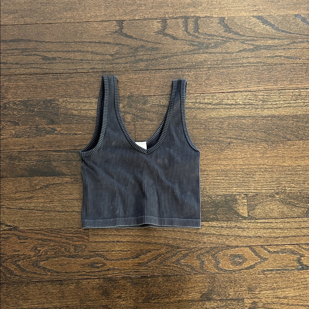 Suzette Collection Girls Ribbed Gray Top One Size 7-14